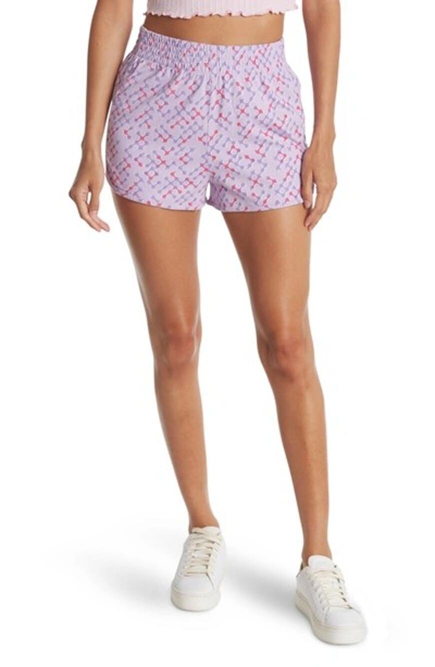 Abound Dolphin Hem Shorts in Purple Geo Paint Nordstrom Modsense XS
